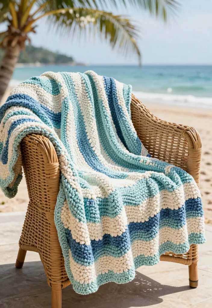 Crochet Blanket Patterns: A Free Guide for All Seasons with 20 Classic and Modern Designs - 19. Shell Stitch Blanket: A Nautical Touch 1