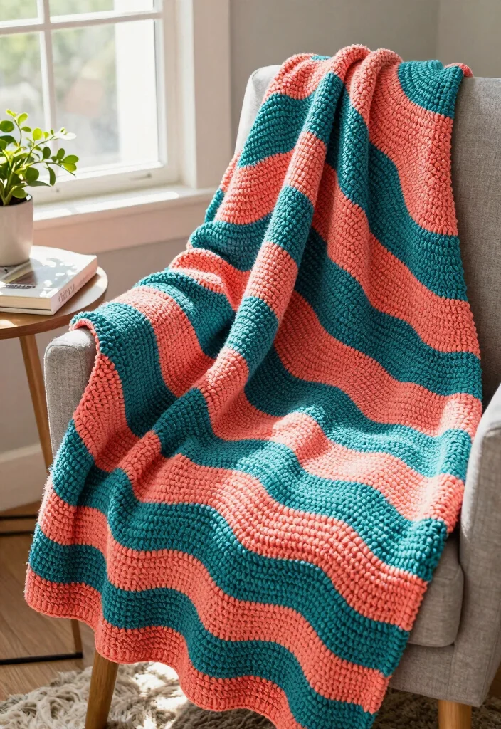 Crochet Blanket Patterns: A Free Guide for All Seasons with 20 Classic and Modern Designs - 2. Ripple Stitch Blanket: Wavy Wonders 1