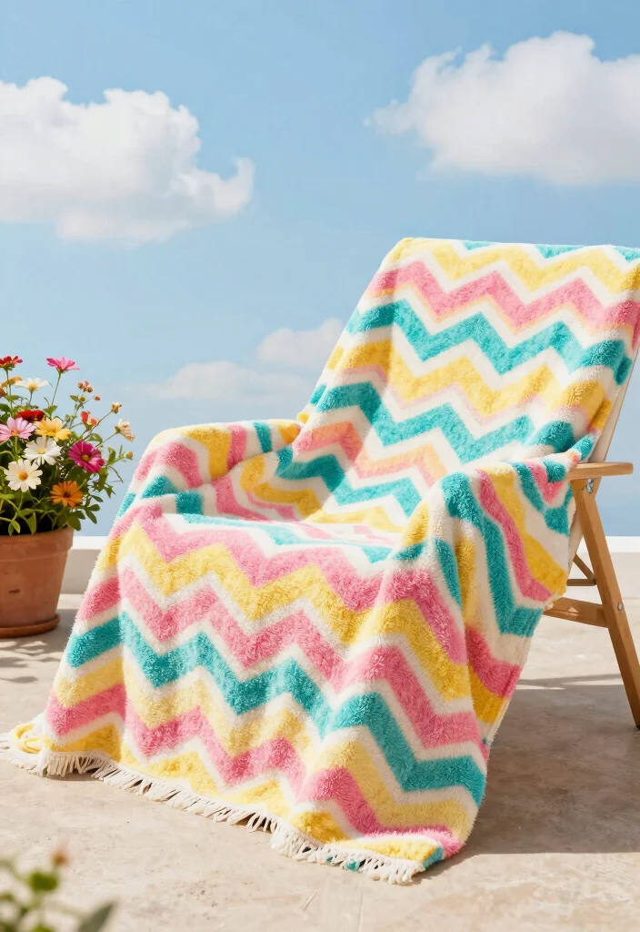 Crochet Blanket Patterns: A Free Guide for All Seasons with 20 Classic and Modern Designs - 3. Summer Chevron Blanket: Bright and Breezy 1