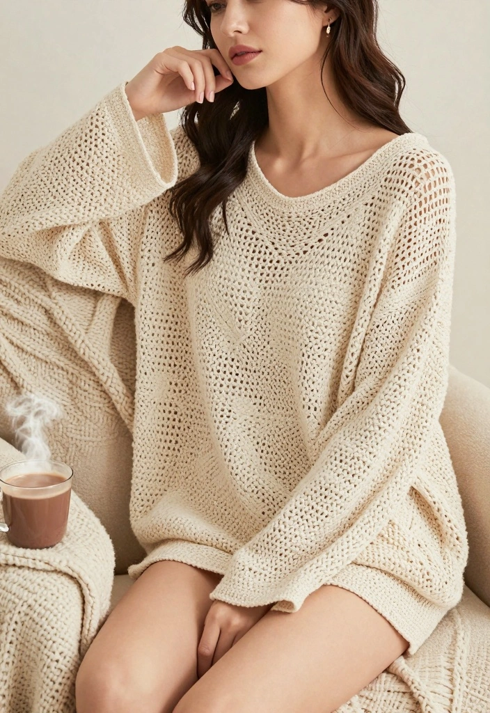 Crochet Blouse Free Pattern Guide for Handmade Fashion Lovers: 20 Wearable Style Ideas - 8. Oversized Cozy Crochet Blouse 1