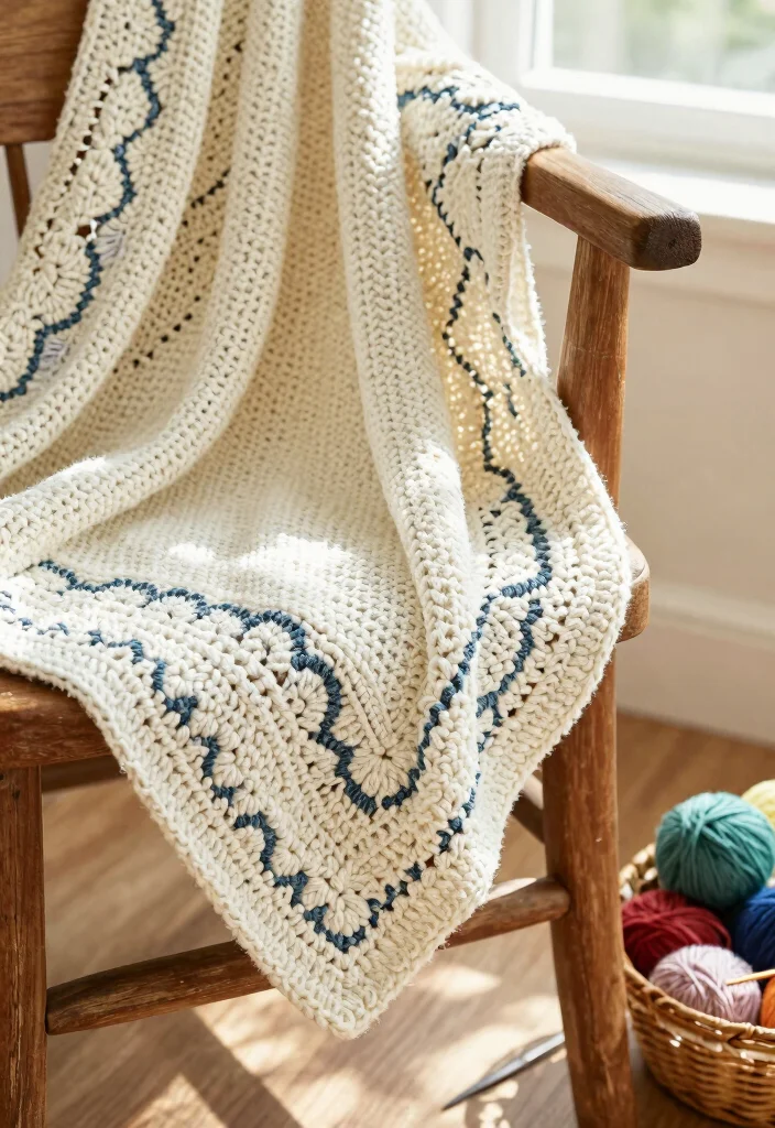 Crochet Borders for Blankets: A Guide to Polished Finishes with 18 Decorative Edging Ideas - 1. Classic Shell Stitch Edge 1