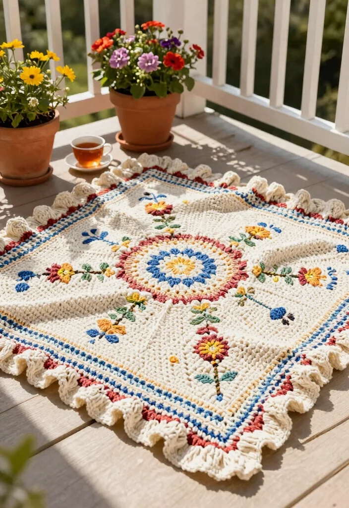 Crochet Borders for Blankets: A Guide to Polished Finishes with 18 Decorative Edging Ideas - 10. Ruffled Edge 1