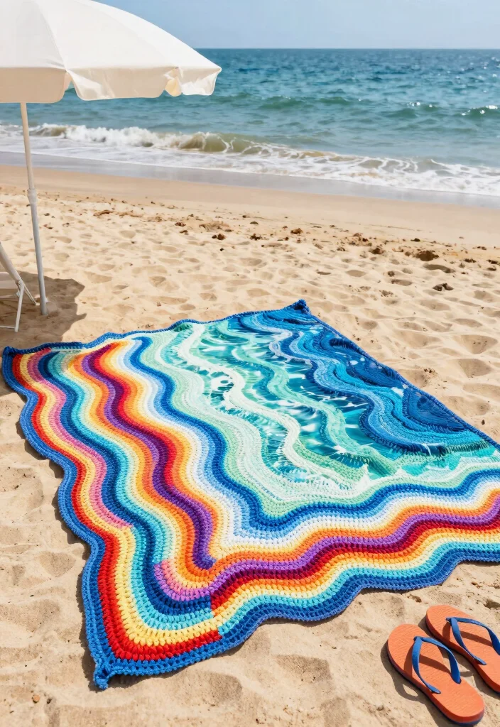 Crochet Borders for Blankets: A Guide to Polished Finishes with 18 Decorative Edging Ideas - 13. Wave Edge 1