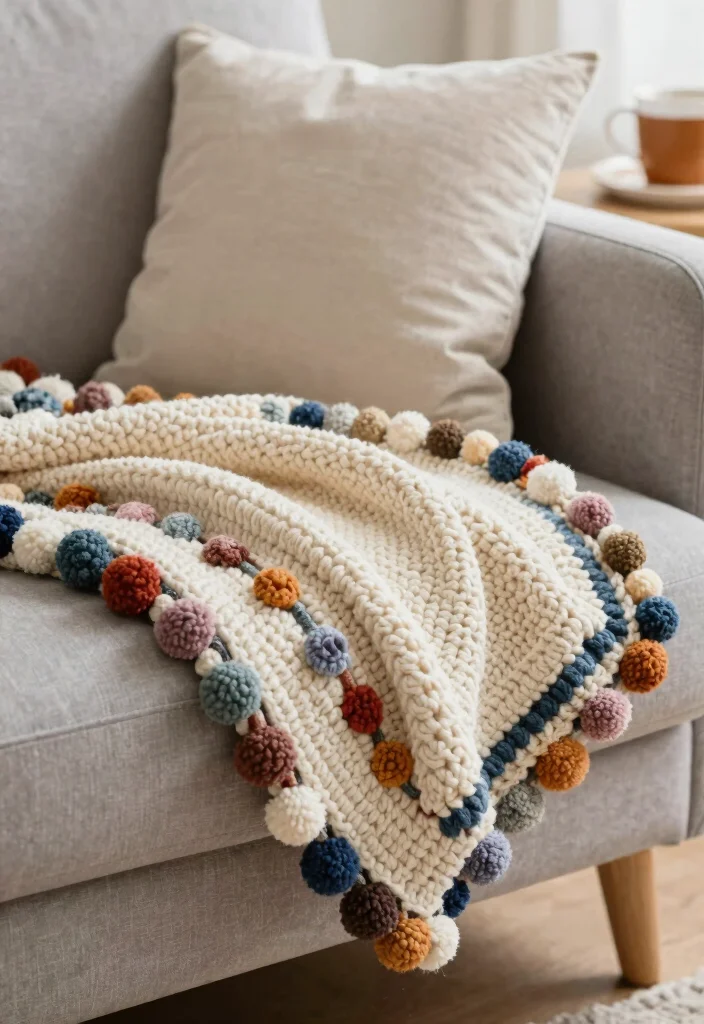 Crochet Borders for Blankets: A Guide to Polished Finishes with 18 Decorative Edging Ideas - 7. Bobble Stitch Edge 1
