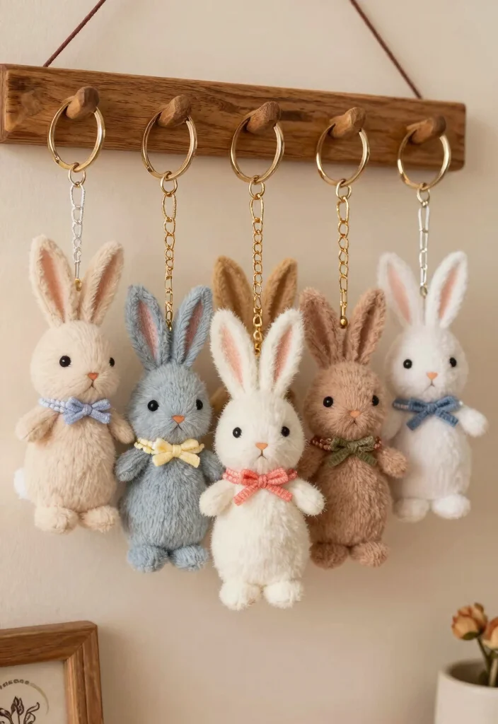 Crochet Bunny Pattern: Free Guide to Adorable Toys with 19 Soft Amigurumi Designs - 11. Bunny Keychains 1