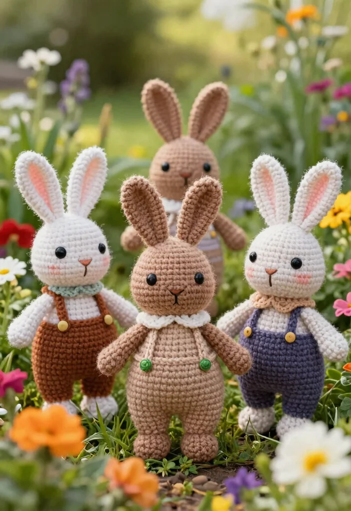 Crochet Bunny Pattern: Free Guide to Adorable Toys with 19 Soft Amigurumi Designs - 19. Bunny Garden Decor 1