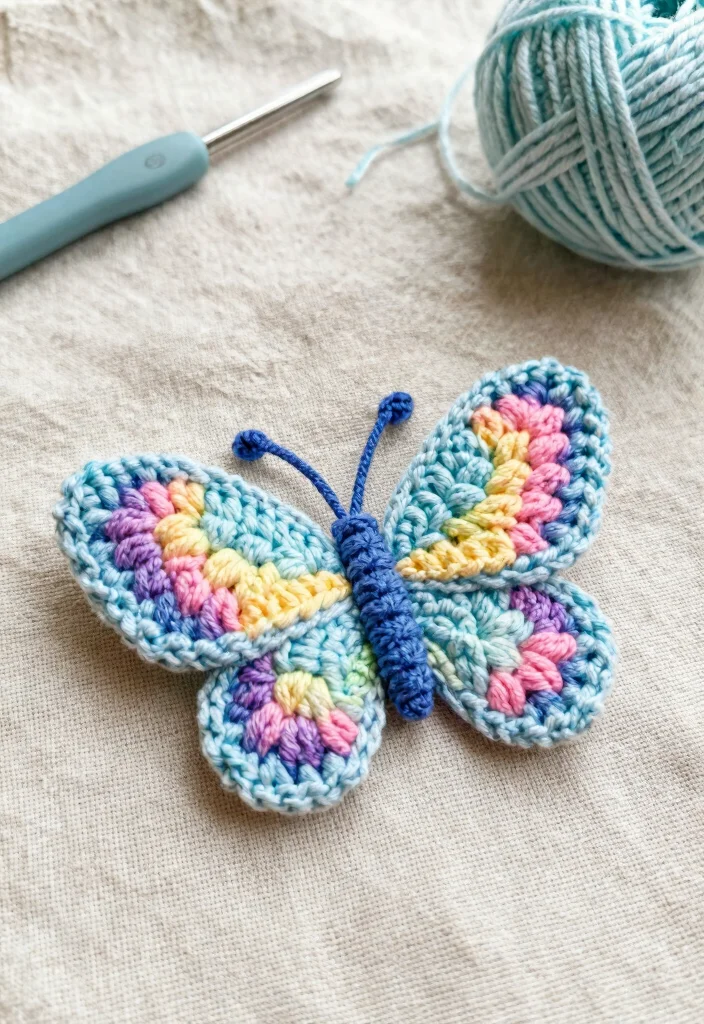 Crochet Butterfly Free Pattern Guide for Decorative Accents: 19 Delicate Design Ideas - 1. Classic Crochet Butterfly 1