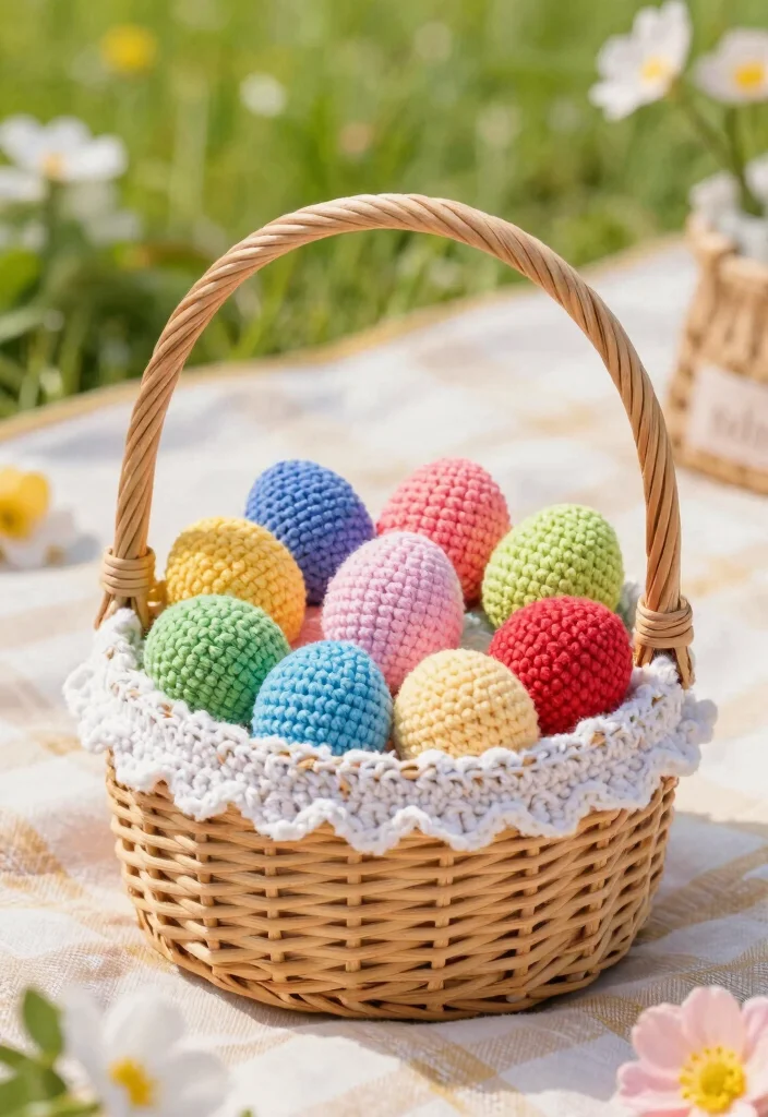 Crochet Chicken Patterns: A Free Guide to 20 Playful Farmhouse-Inspired Toy Ideas - 4. Egg Basket Toy 1