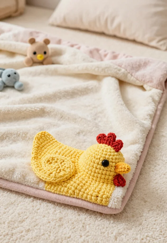 Crochet Chicken Patterns: A Free Guide to 20 Playful Farmhouse-Inspired Toy Ideas - 7. Chicken Lovey Blanket 1