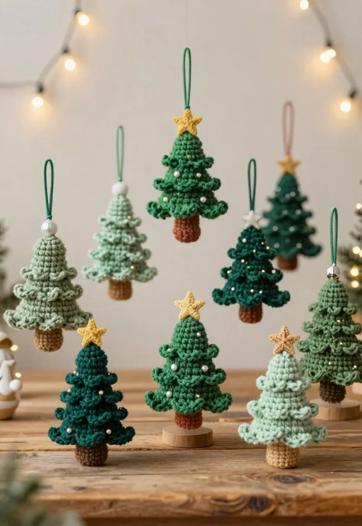 Crochet Christmas Ornaments: Free Guide for Meaningful Holiday Decor with 17 Festive Designs - 4. Festive Christmas Trees 1