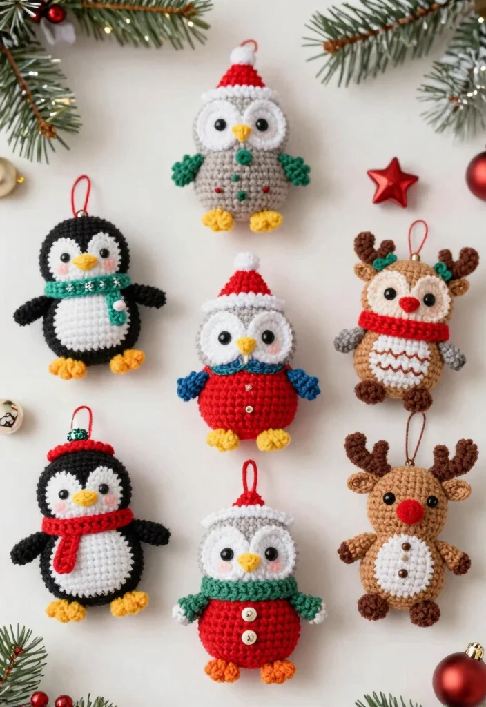 Crochet Christmas Ornaments: Free Guide for Meaningful Holiday Decor with 17 Festive Designs - 9. Fun Holiday Animals 1