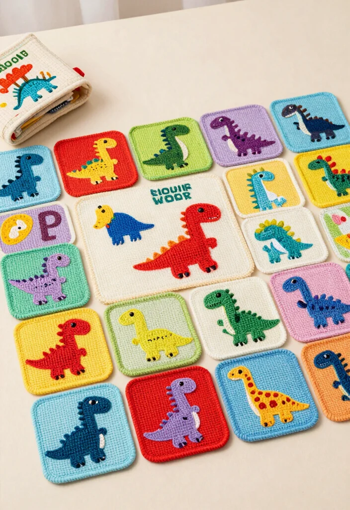 Crochet Dinosaur Pattern Free Guide for Fun Toy Projects: 19 Imaginative Design Ideas - 18. Crochet Dino Memory Game 1