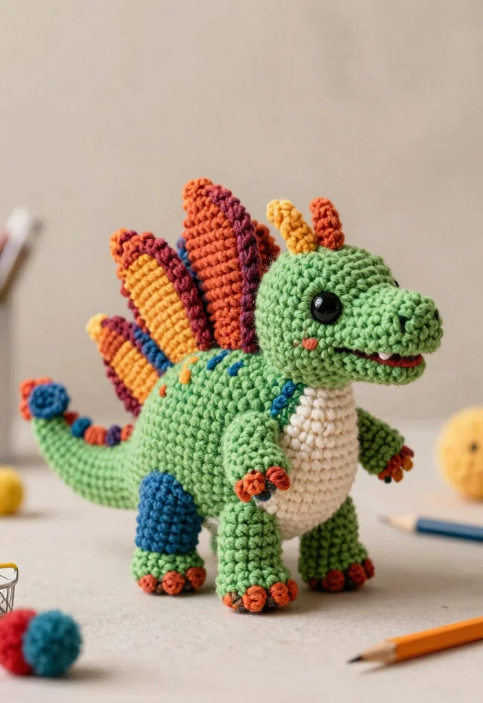 Crochet Dinosaur Pattern Free Guide for Fun Toy Projects: 19 Imaginative Design Ideas - 7. Spinosaurus Spectacular 1
