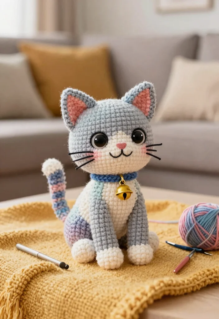 Crochet Dolls: Free Patterns Guide to Meaningful Handmade Toys with 17 Charming Designs - 4. Snuggly Cat Companion 1