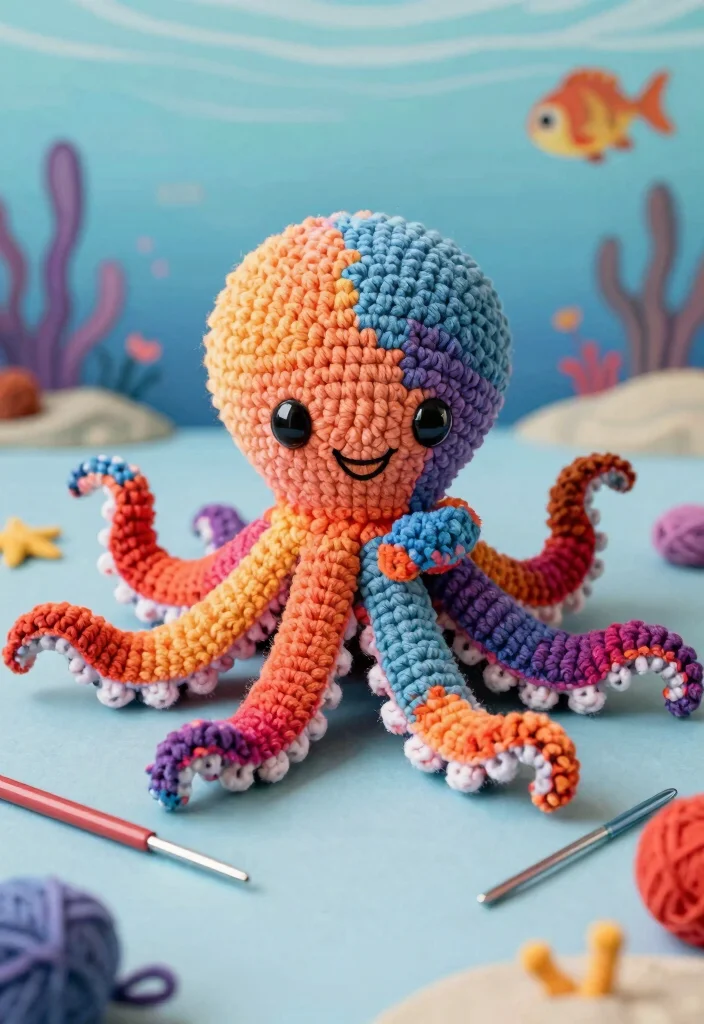 Crochet Dolls: Free Patterns Guide to Meaningful Handmade Toys with 17 Charming Designs - 9. Playful Octopus 1