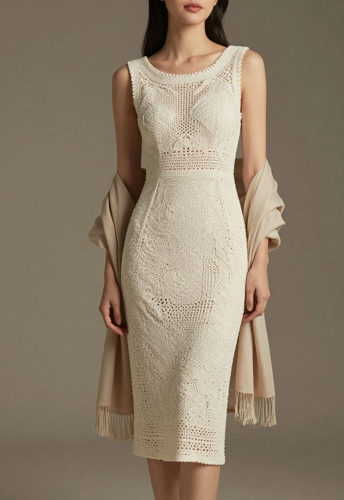 Crochet Dress Pattern Free Guide for Breezy Handmade Fashion: 20 Elegant Style Ideas - 18. The Stylish Boat Neck Dress 1