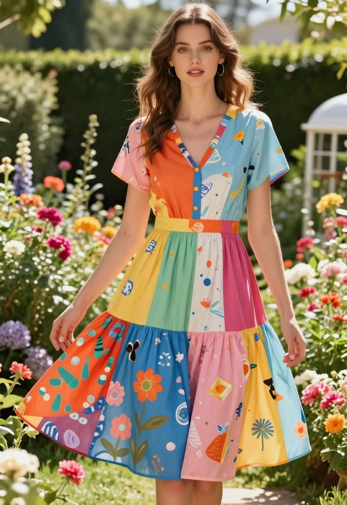 Crochet Dress Pattern Free Guide for Breezy Handmade Fashion: 20 Elegant Style Ideas - 19. The Cheerful Color Block Dress 1