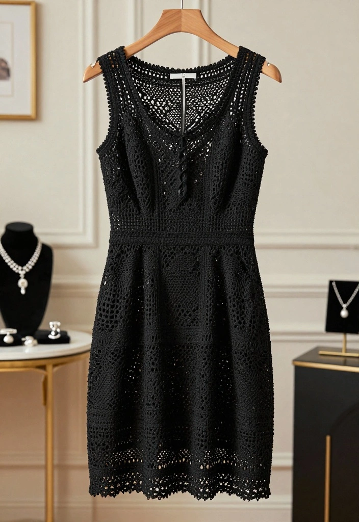Crochet Dress Pattern Free Guide for Breezy Handmade Fashion: 20 Elegant Style Ideas - 20. The Timeless Little Black Dress 1