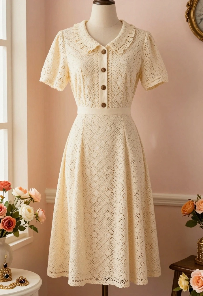Crochet Dress Pattern Free Guide for Breezy Handmade Fashion: 20 Elegant Style Ideas - 4. The Vintage-Inspired Shift Dress 1