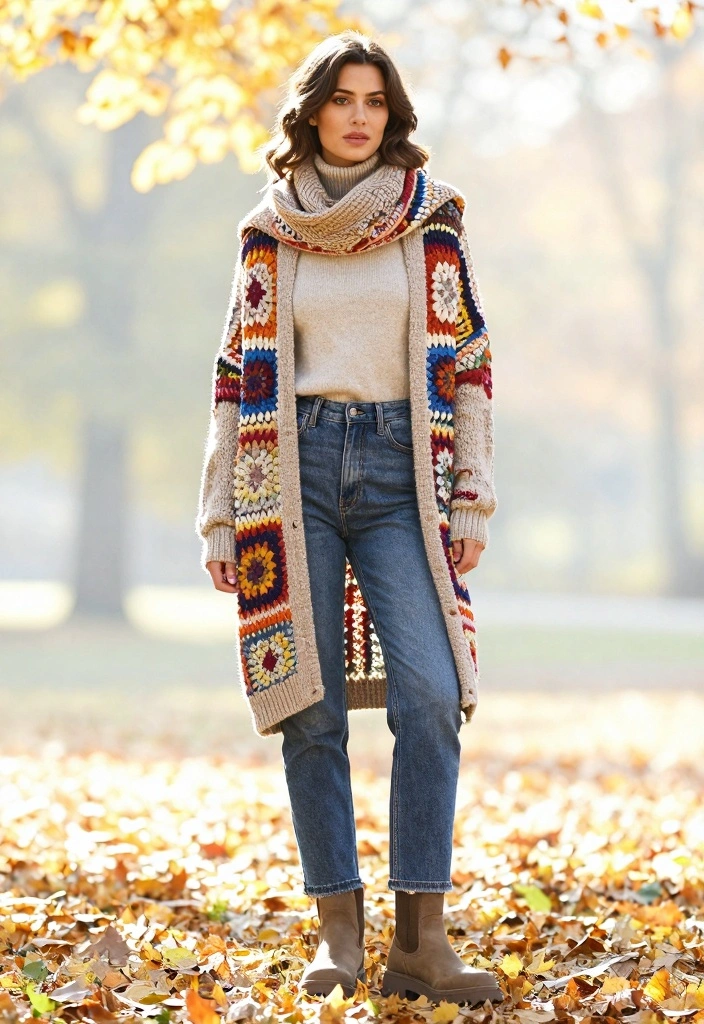 Crochet Granny Square Cardigan Guide for Cozy Statement Layers - 2. Cozy Layering for Fall 1