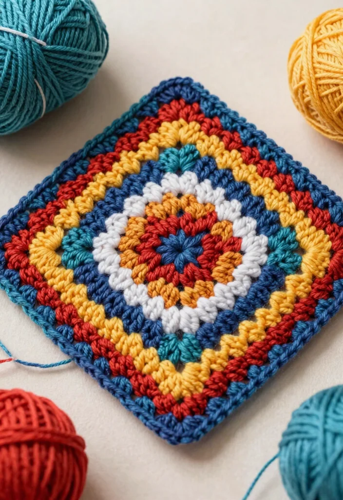 Crochet Granny Square Pattern Guide: 17 Creative Layout Ideas for Home Decor - 1. Classic Granny Square 1