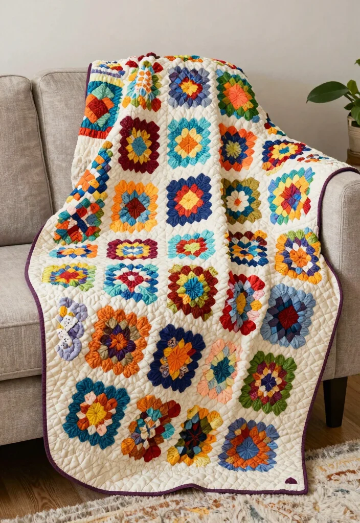 Crochet Granny Square Pattern Guide: 17 Creative Layout Ideas for Home Decor - 16. Granny Square Quilt 1