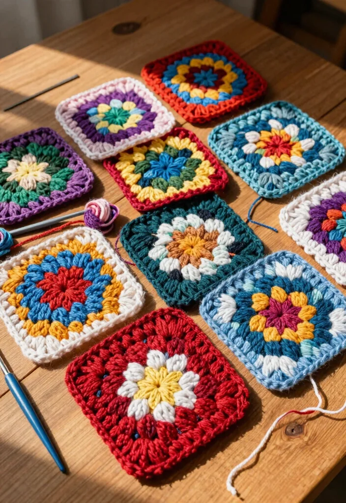 Crochet Granny Square Pattern Guide: 17 Creative Layout Ideas for Home Decor - 2. Solid Granny Square 1