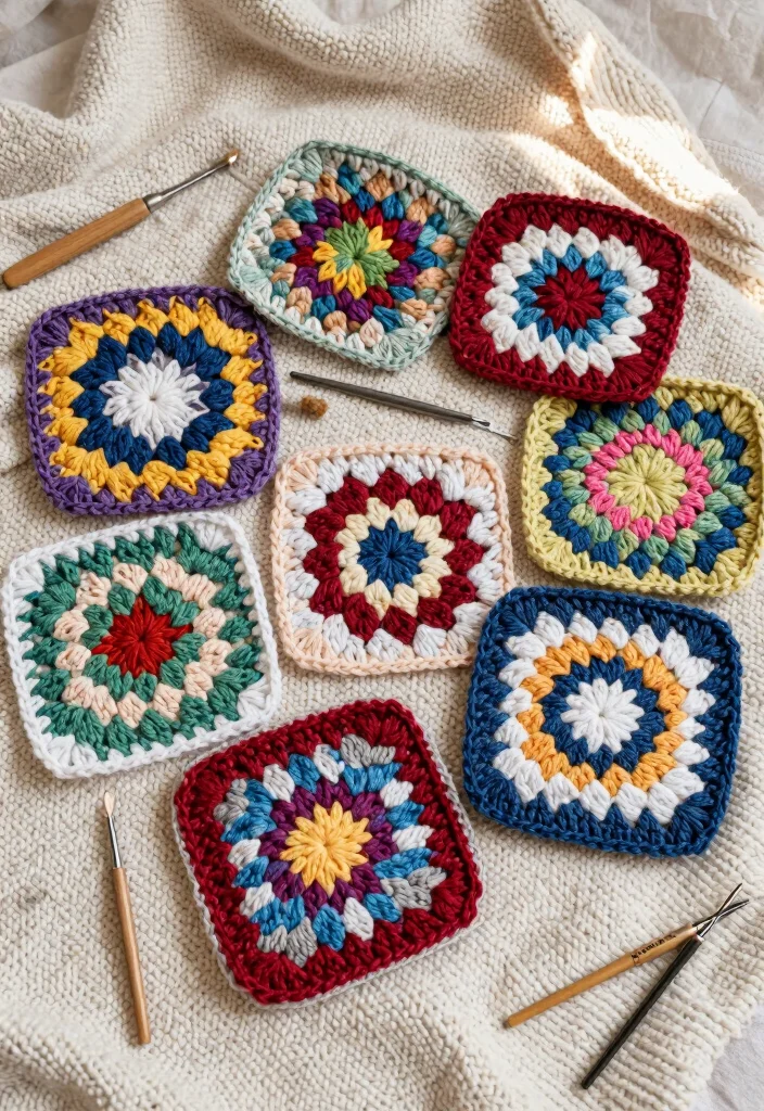 Crochet Granny Square Pattern Guide: 17 Creative Layout Ideas for Home Decor - 4. Textured Granny Square 1