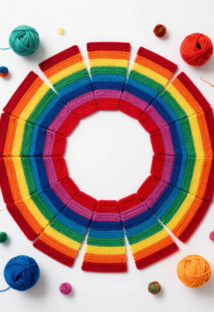 Crochet Granny Square Pattern Guide: 17 Creative Layout Ideas for Home Decor - 5. Rainbow Granny Square 1