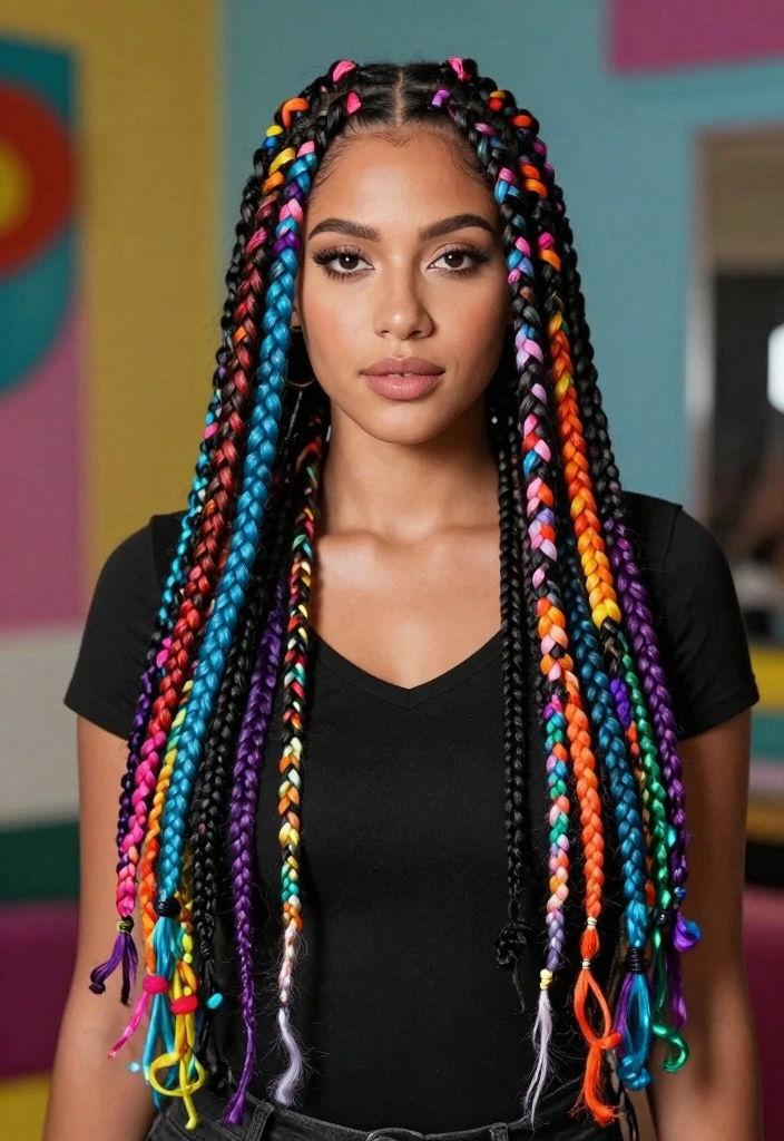 Crochet Hair Styles: Freetress Guide to Creative Braided Looks with 18 Textured Style Ideas - 11. Crochet Braids with Color Pops 1