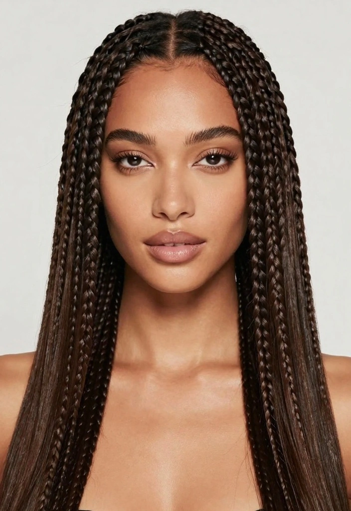 Crochet Hair Styles: Freetress Guide to Creative Braided Looks with 18 Textured Style Ideas - 18. Sleek Straight Crochet Braids 1