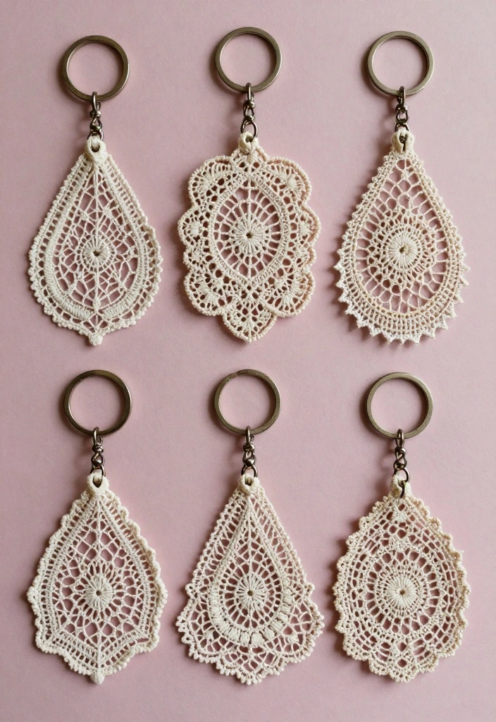 Crochet Keychain Pattern Free Guide for Small Handmade Gifts: 17 Creative Accessory Ideas - 11. Vintage Lace Keychains 1