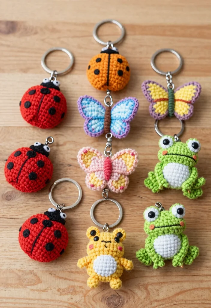 Crochet Keychain Pattern Free Guide for Small Handmade Gifts: 17 Creative Accessory Ideas - 16. Nature's Critters 1
