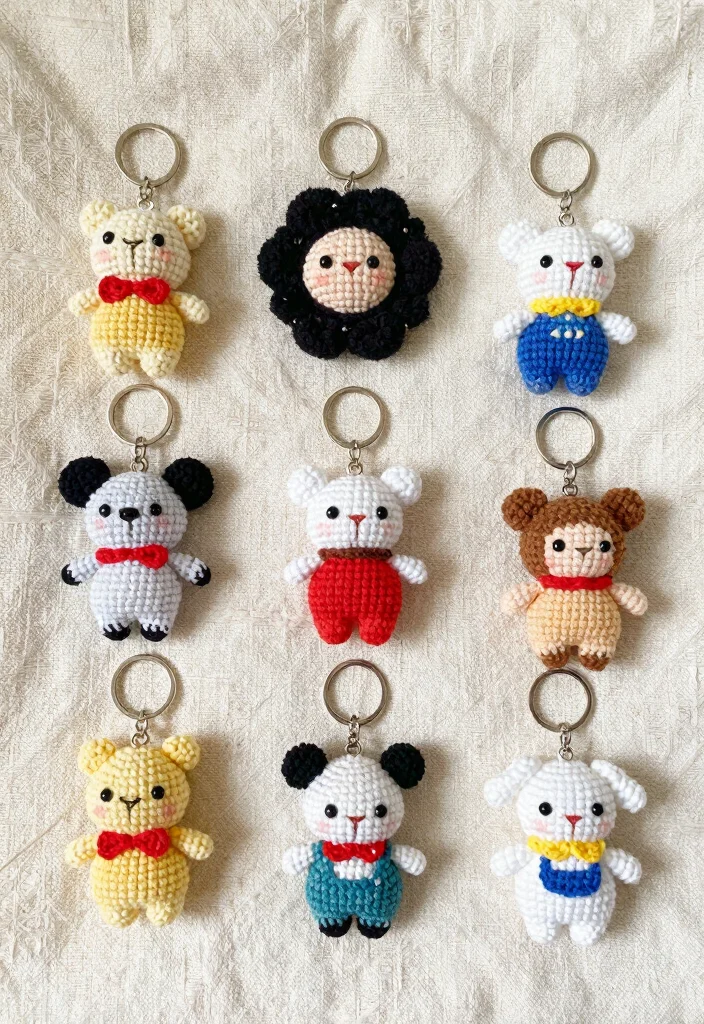 Crochet Keychain Pattern Free Guide for Small Handmade Gifts: 17 Creative Accessory Ideas - 17. Customizable Keychains 1