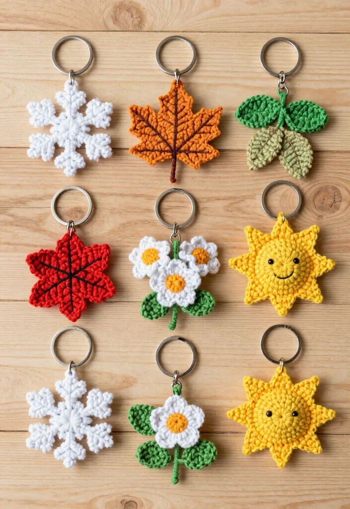 Crochet Keychain Pattern Free Guide for Small Handmade Gifts: 17 Creative Accessory Ideas - 5. Seasonal Theme Keychains 1