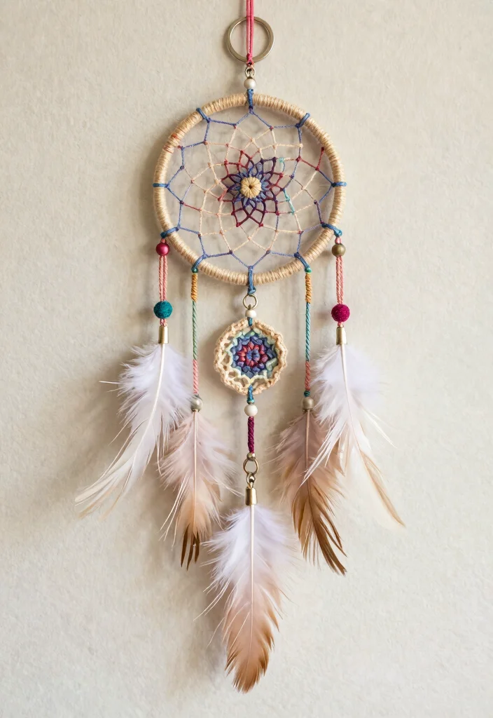 Crochet Keychain Pattern Free Guide for Small Handmade Gifts: 17 Creative Accessory Ideas - 7. Boho Dreamcatcher Keychains 1