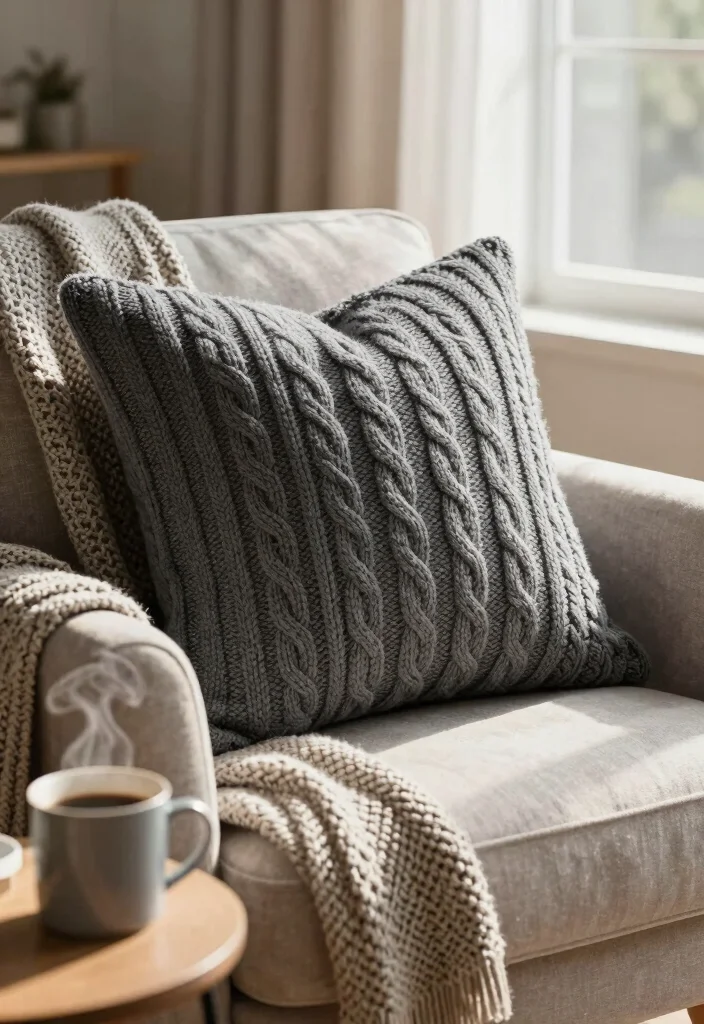Crochet Pillow Patterns: Free Guide to Refreshing Home Decor with 20 Cozy Accent Ideas - 11. Cable Knit Pillow 1
