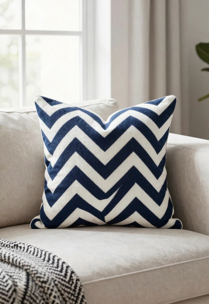 Crochet Pillow Patterns: Free Guide to Refreshing Home Decor with 20 Cozy Accent Ideas - 8. Chevron Stitch Pillow 1