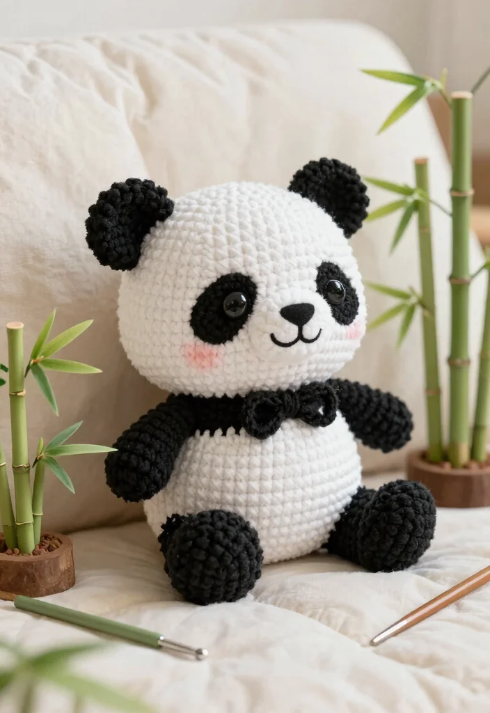 Crochet Plushies Pattern: Free Guide to Soft and Cute Creations with 18 Playful Design Ideas - 12. Adorable Panda 1