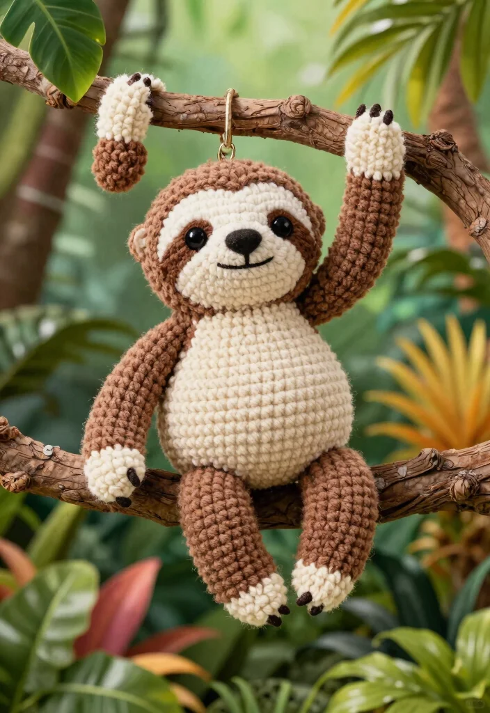 Crochet Plushies Pattern: Free Guide to Soft and Cute Creations with 18 Playful Design Ideas - 14. Silly Sloth 1