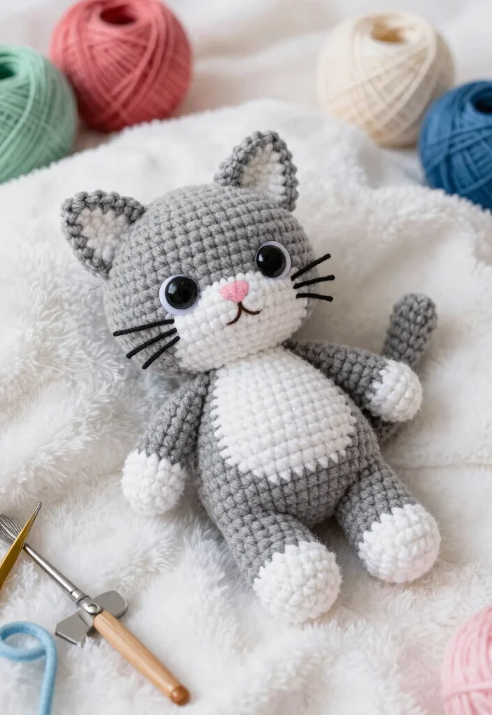 Crochet Plushies Pattern: Free Guide to Soft and Cute Creations with 18 Playful Design Ideas - 3. Sweet Kitty 1