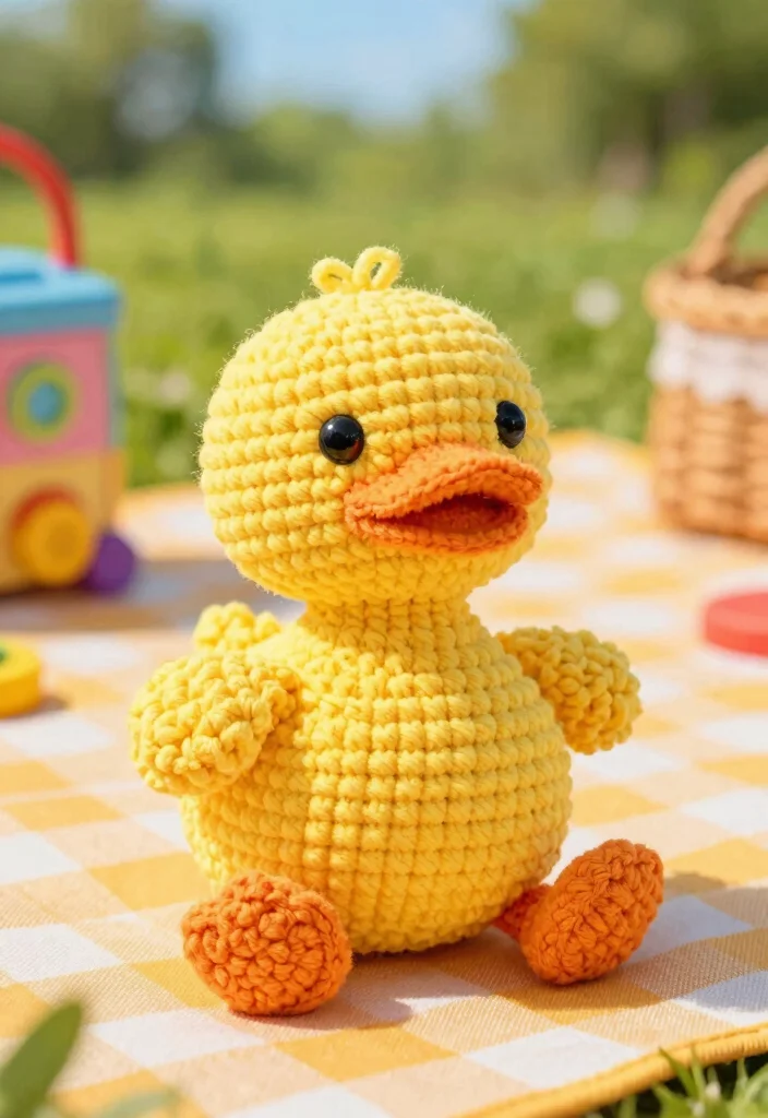 Crochet Plushies Pattern: Free Guide to Soft and Cute Creations with 18 Playful Design Ideas - 4. Cheerful Duck 1