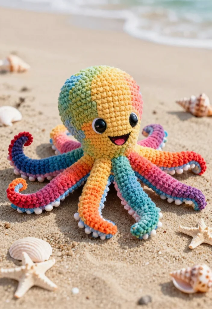 Crochet Plushies Pattern: Free Guide to Soft and Cute Creations with 18 Playful Design Ideas - 6. Funky Octopus 1
