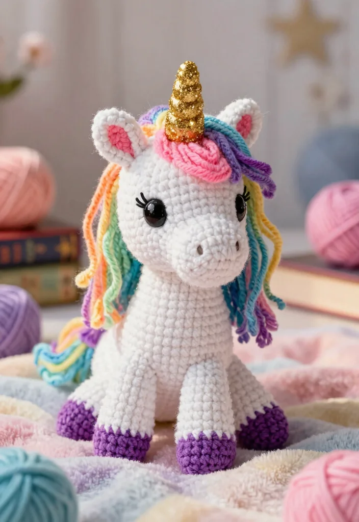 Crochet Plushies Pattern: Free Guide to Soft and Cute Creations with 18 Playful Design Ideas - 9. Magical Unicorn 1