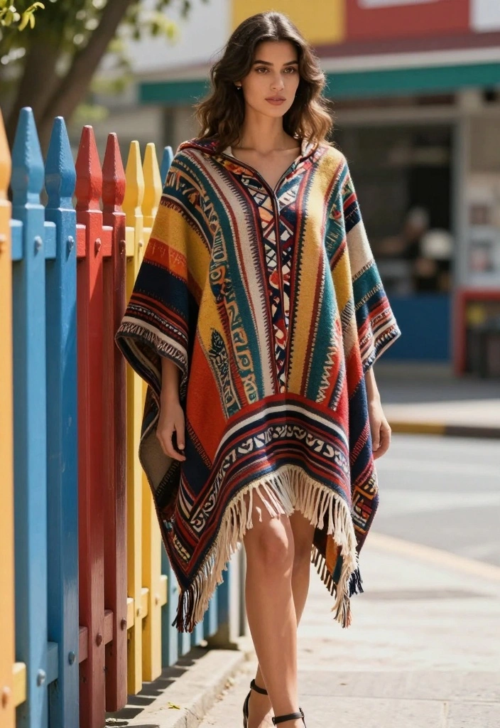 Crochet Poncho Free Pattern Guide for Effortless Comfort: 20 Relaxed Layering Styles - 18. Statement Poncho 1
