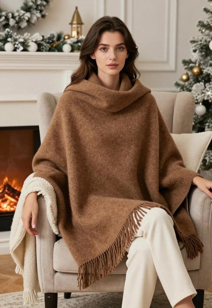 Crochet Poncho Free Pattern Guide for Effortless Comfort: 20 Relaxed Layering Styles - 19. Winter Warmth Poncho 1