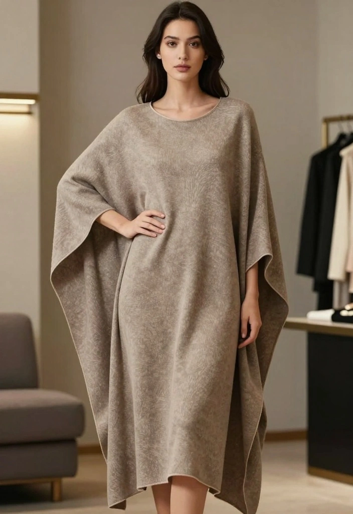 Crochet Poncho Free Pattern Guide for Effortless Comfort: 20 Relaxed Layering Styles - 6. Longline Poncho with Sleeves 1