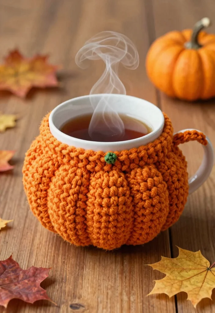 Crochet Pumpkin Free Pattern Guide for Seasonal Decor: 20 Cozy Autumn Project Ideas - 11. Crochet Pumpkin Mug Cozy 1