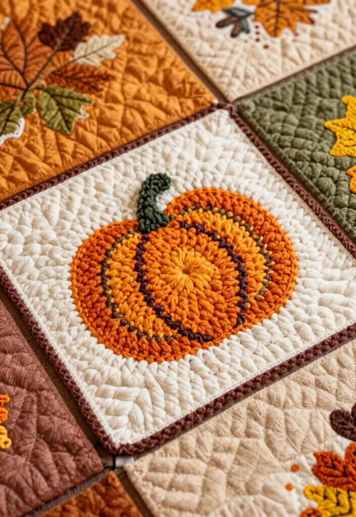 Crochet Pumpkin Free Pattern Guide for Seasonal Decor: 20 Cozy Autumn Project Ideas - 17. Crochet Pumpkin Quilt Square 1