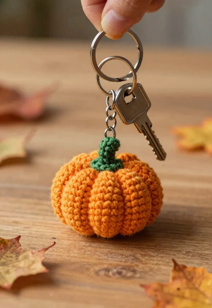 Crochet Pumpkin Free Pattern Guide for Seasonal Decor: 20 Cozy Autumn Project Ideas - 18. Crochet Pumpkin Keychain 1
